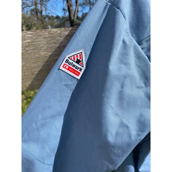 Bulwark Mens Size XL FR Blue Long-Sleeve Work Shirt With Dual Chest Pockets Cert - Picture 4 of 8